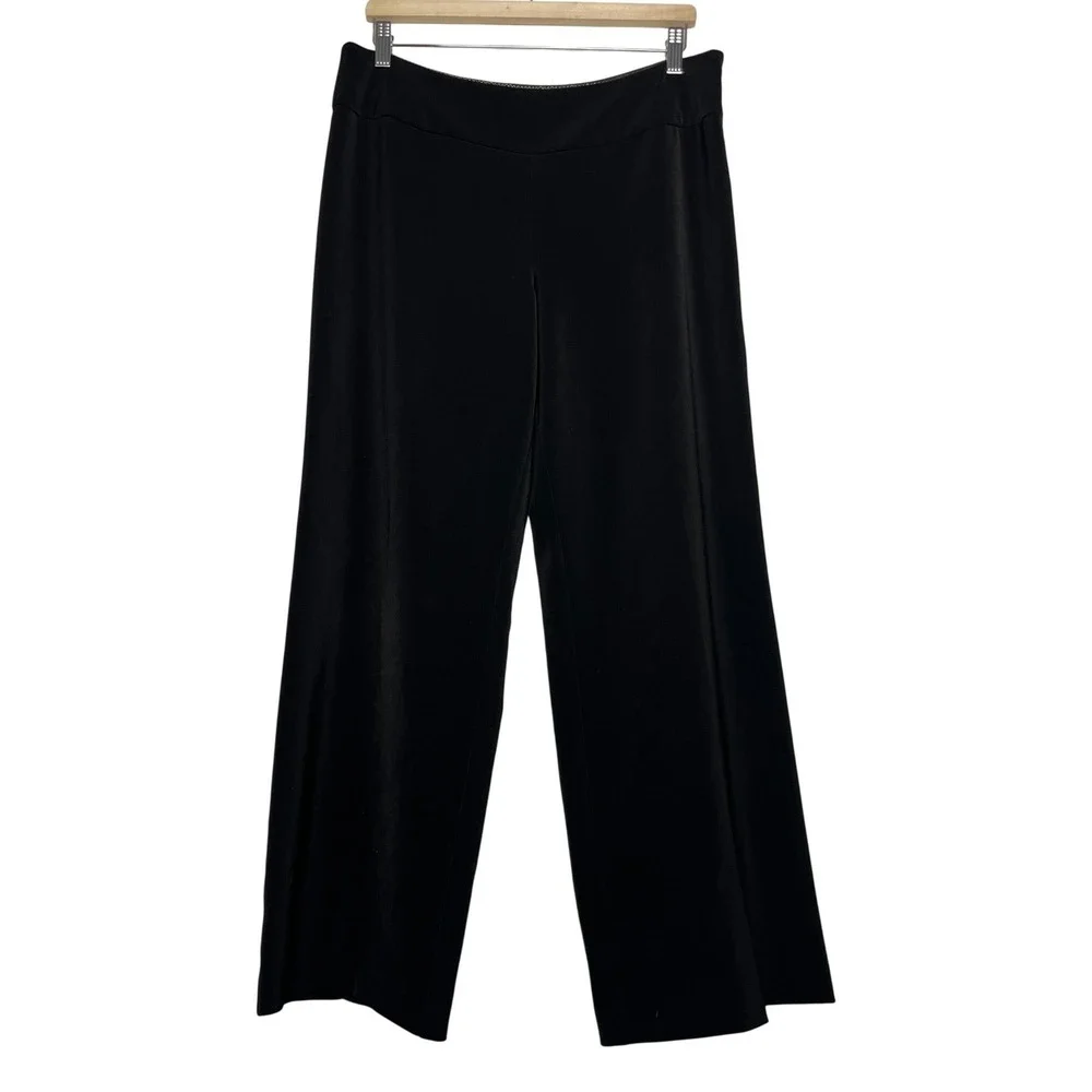 White House Black Market Black Wide Leg Dress‎ Pants Size 12S